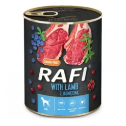Lata Rafi Húmedo de Cordero y Arándanos para Perros