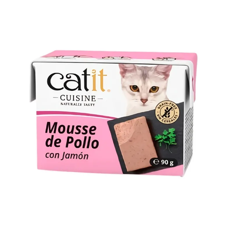 Mousse Catit Cuisine de Pollo con Jamón para Gatos