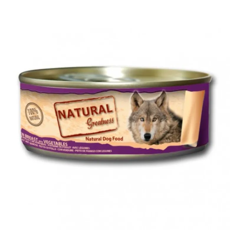Natural greatness lata de pollo con verduras 156g