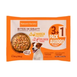 Nature's Variety Bocaditos en Salsa Flowp de Pollo y Salmón para Perros Mini