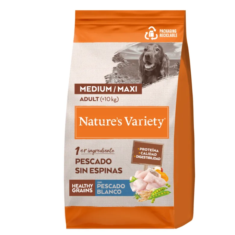Nature´s Variety Healthy Grain Medium Maxi Adult Pescado Blanco