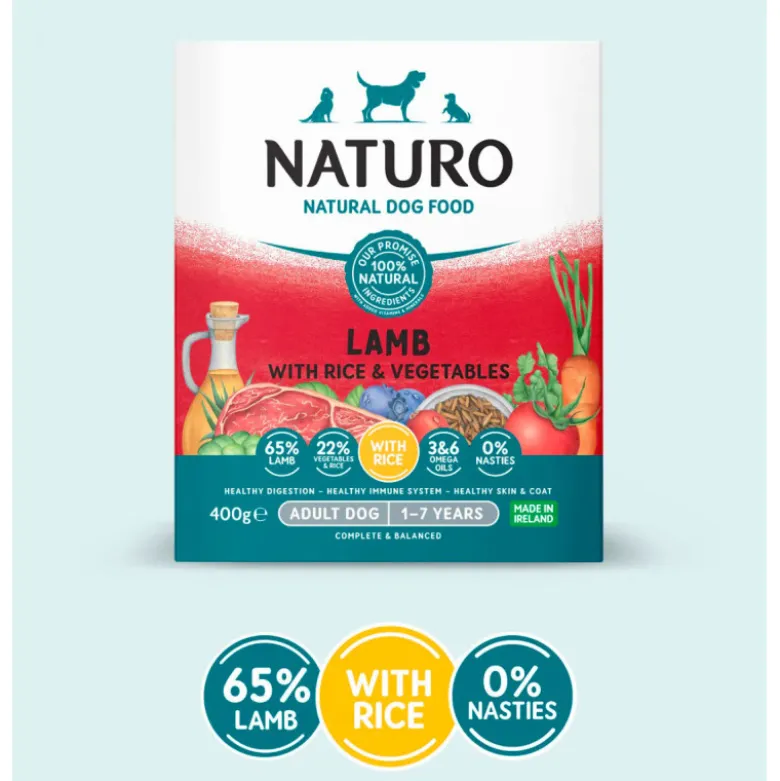 Naturo Dog Adult Cordero y Arroz para Perros Tarrina 400g