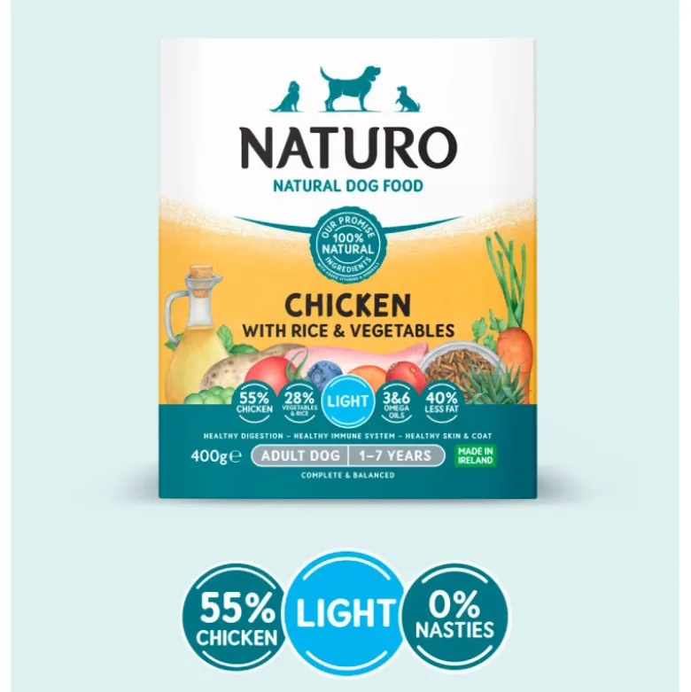 Naturo Dog Light Pollo & Arroz para Perros Tarrina 400g