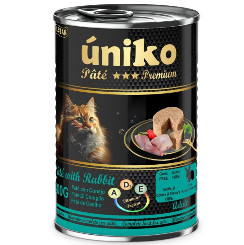 Úniko Adult Paté de Conejo para Gatos Lata 400g