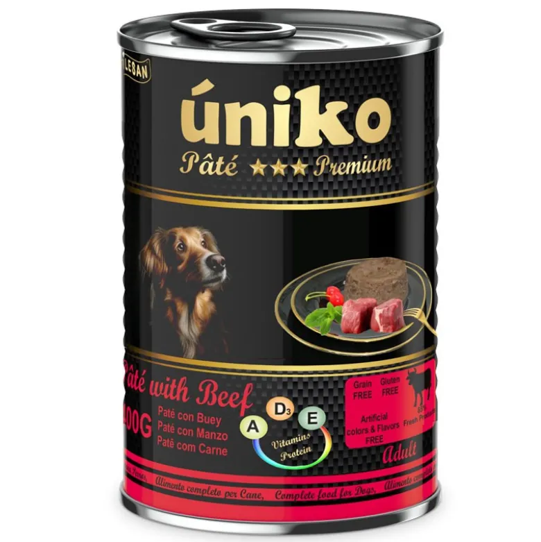 Úniko Adult Paté de Ternera para Perros Lata