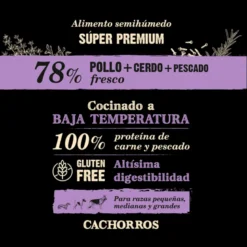 NutraDog Wild Pienso Semihúmedo Pollo, Cerdo y Pescado para Cachorros