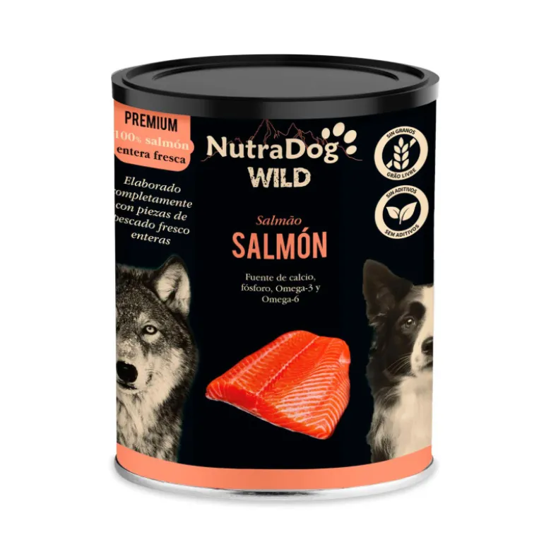 NutraDog Wild Premium Salmón para Perros Lata 400g