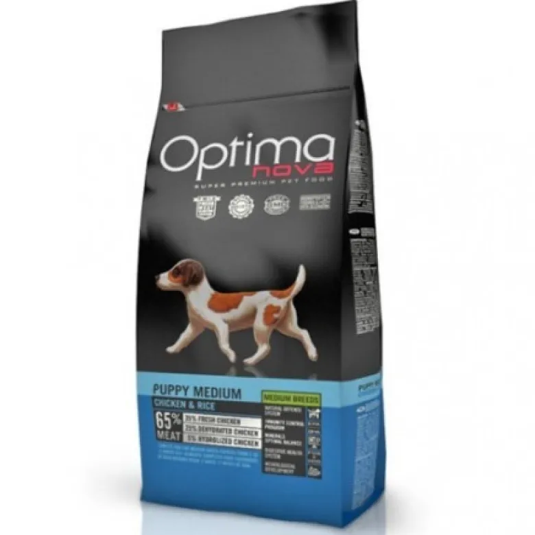 Optima Nova Cachorros Razas Medianas Pollo y Arroz