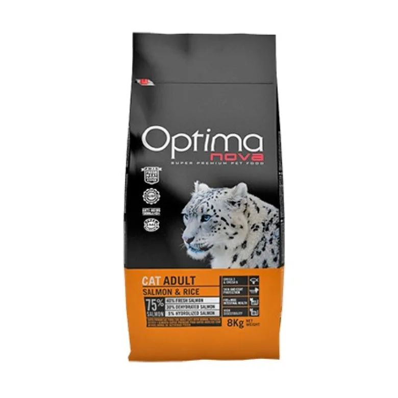 Optima Nova Gatos Adultos Salmon y Arroz