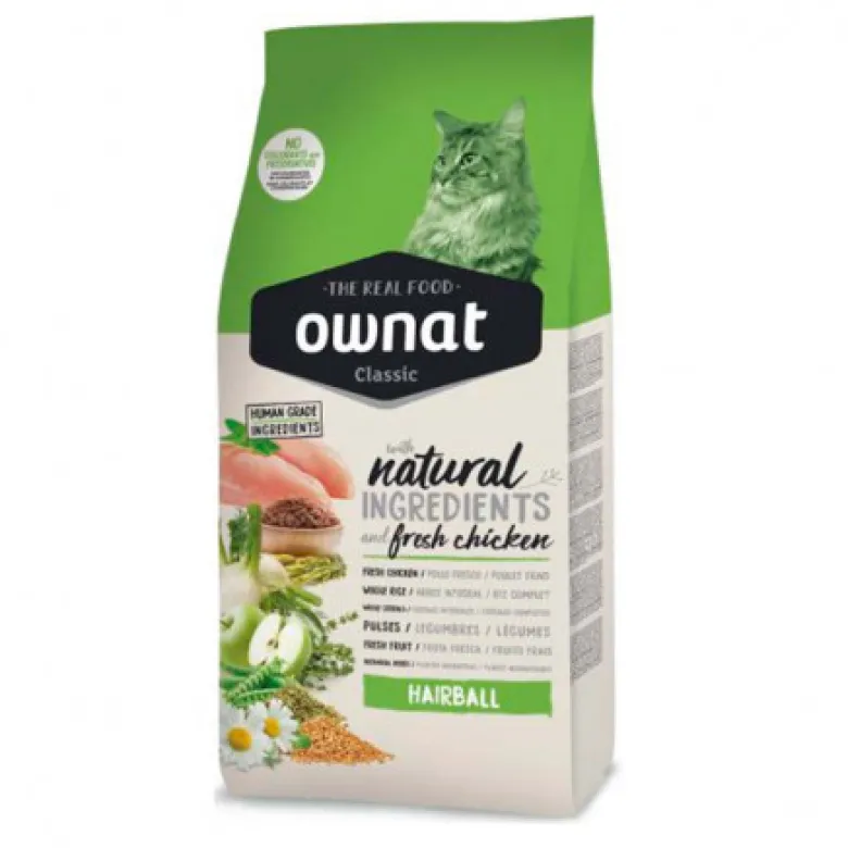 Ownat Classic Hairball Pollo para Gatos