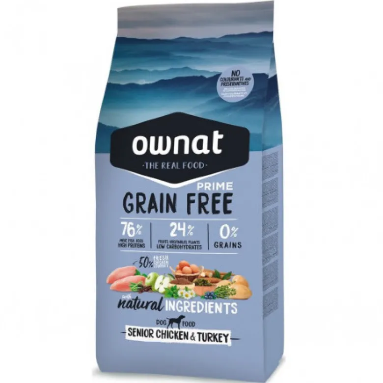 Ownat Prime Grain Free Senior Pollo y Pavo