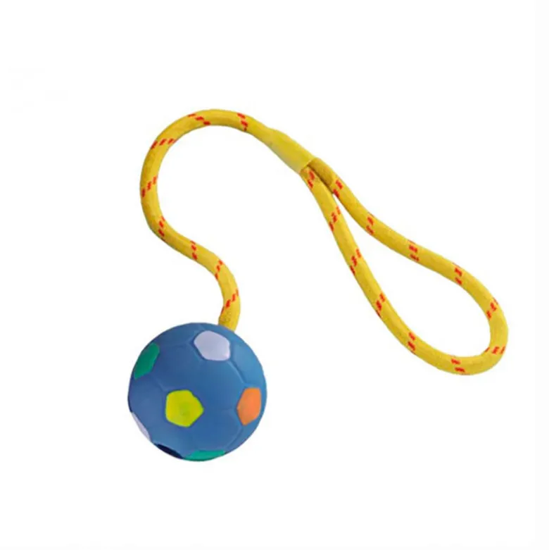 Pelota Fútbol de Caucho + Cuerda 6,5 cm