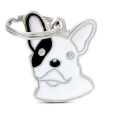 Placa Identificativa Perro Bulldog Frances Blanco