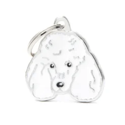 Placa Identificativa Perro Caniche Poodle Blanco