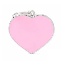 Placa Identificativa Perro Corazon Rosa
