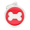 Placa Identificativa Perro Hueso Rojo