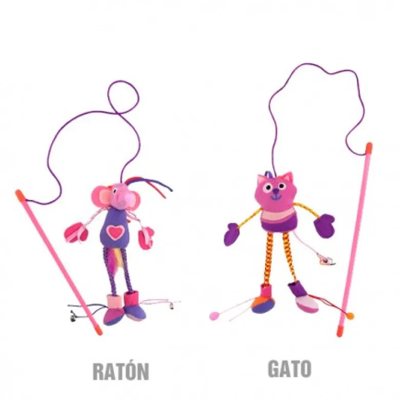 Plumero Puppet Ratón o Gato para Gatos