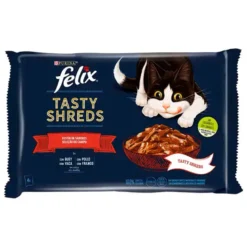 Purina Felix Tasty Shreds Festin de Sabores 4x80g