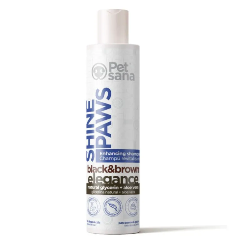 Shine Paws Champú Pelo Oscuro y Marrón PetSana para Perros y Gatos