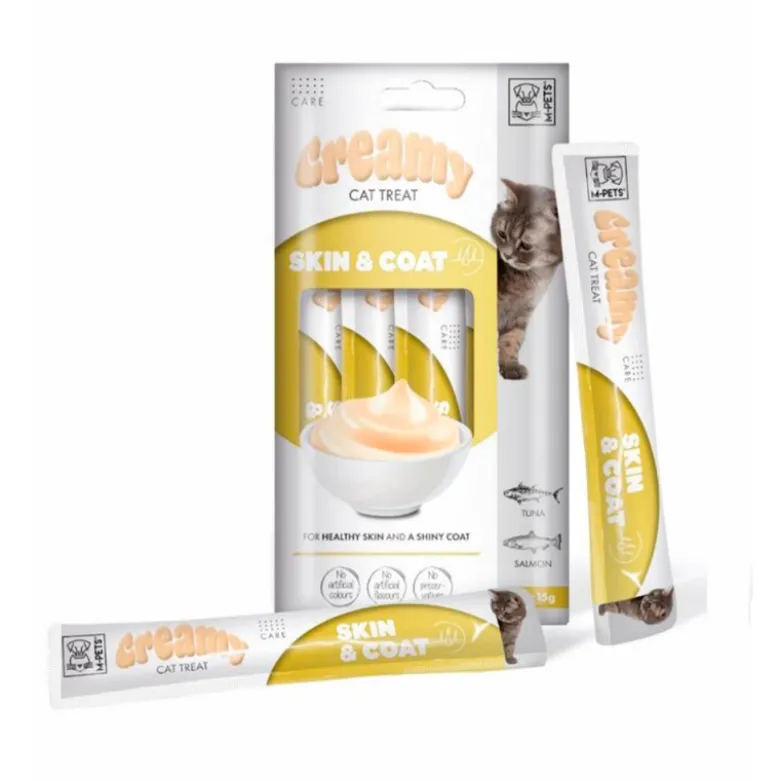 Snack Cremoso Skin & Coat Atún con Salmon para Gatos