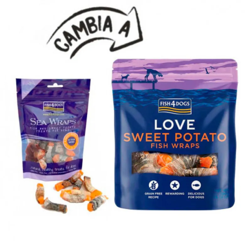 Snack Fish4dog Sea Wraps Patata y Pescado Para Perros 100g