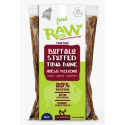 Snack Fresh Raw Tibia Rellena de Búfalo Horneada Natural para Perros