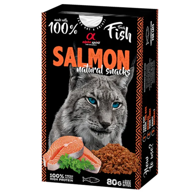 Snack Natural Alpha Spirit de Salmón para Gatos