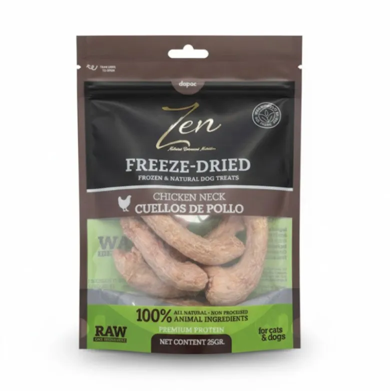 Snack Zen Freeze Dried Cuellos de Pollo Liofilizado para Perros y Gatos