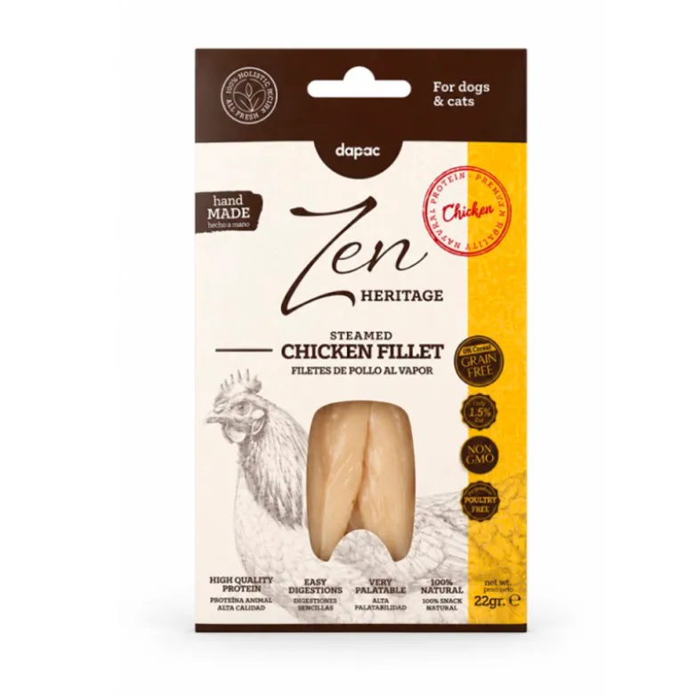 Snack Zen Heritage Filete de Pollo al Vapor para Perros y Gatos