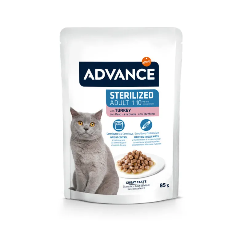 Sobre Advance Adult Sterilized Pavo para Gatos 85g