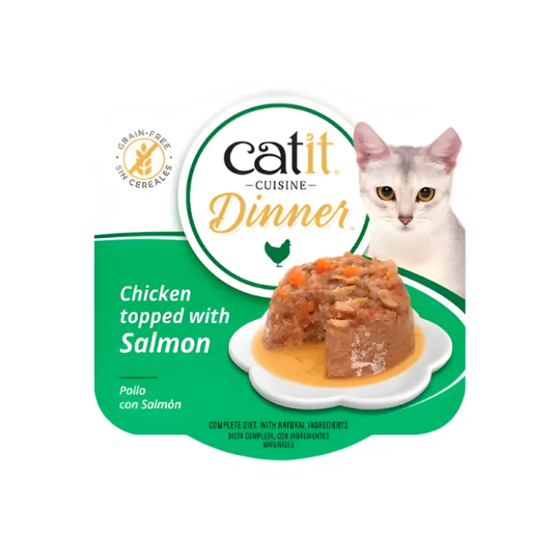 Tarrina Catit Cuisine Dinner de Pollo con Salmón para Gatos