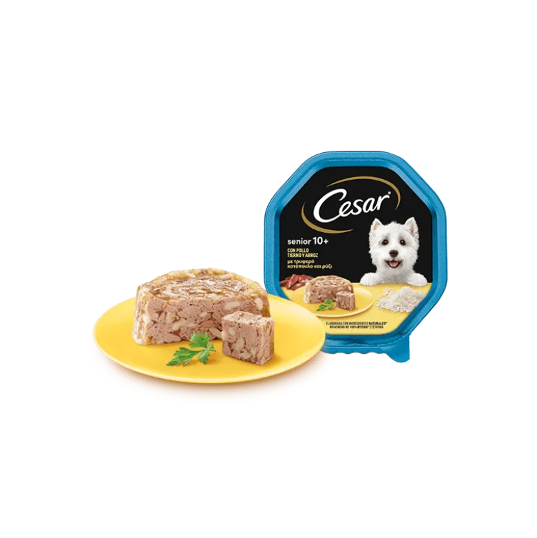 Tarrina Cesar Senior Gelatina de Pollo y Arroz 150g
