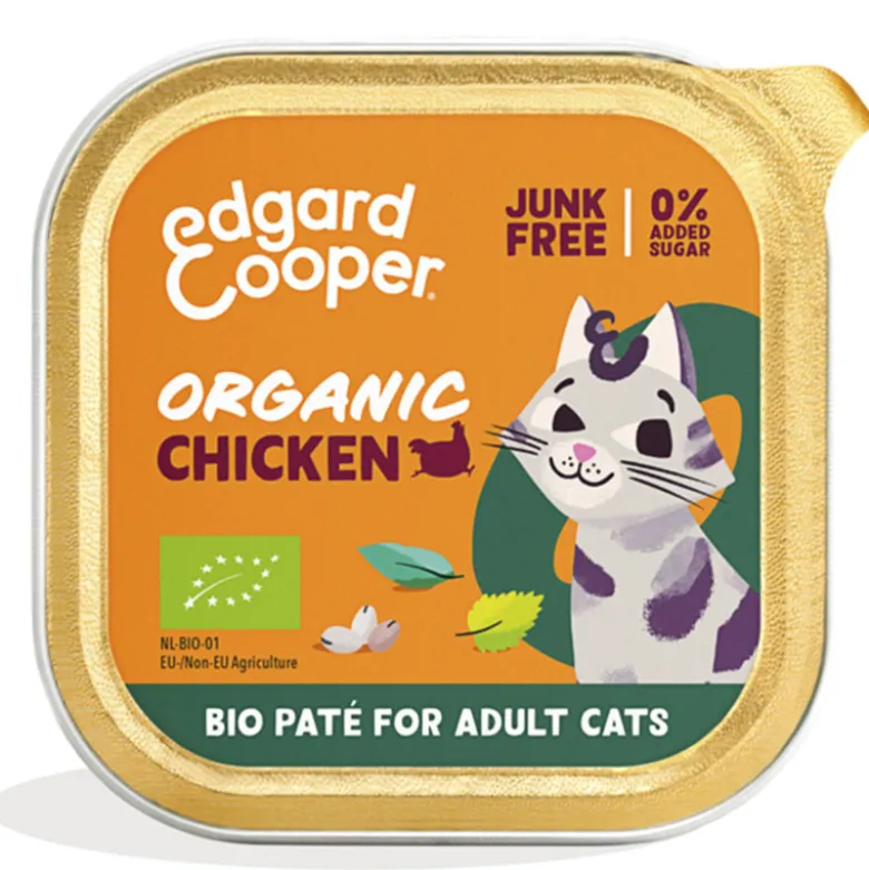 Tarrina Edgard Cooper Gato Organic Adulto Pollo 85g