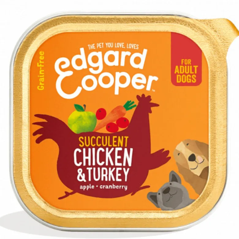 Tarrina Edgard Cooper Pollo y Pavo Adult 150gr