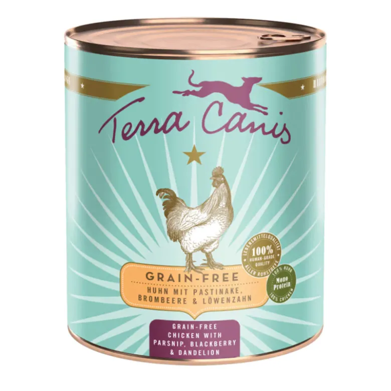 Terra Canis Grain Free Pollo con Chirivía, Zarzamora y Diente de León 800g