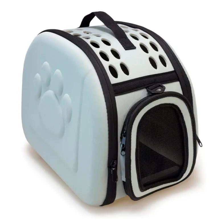 Transportín Plegable Gris Neopreno para Pequeñas Mascotas