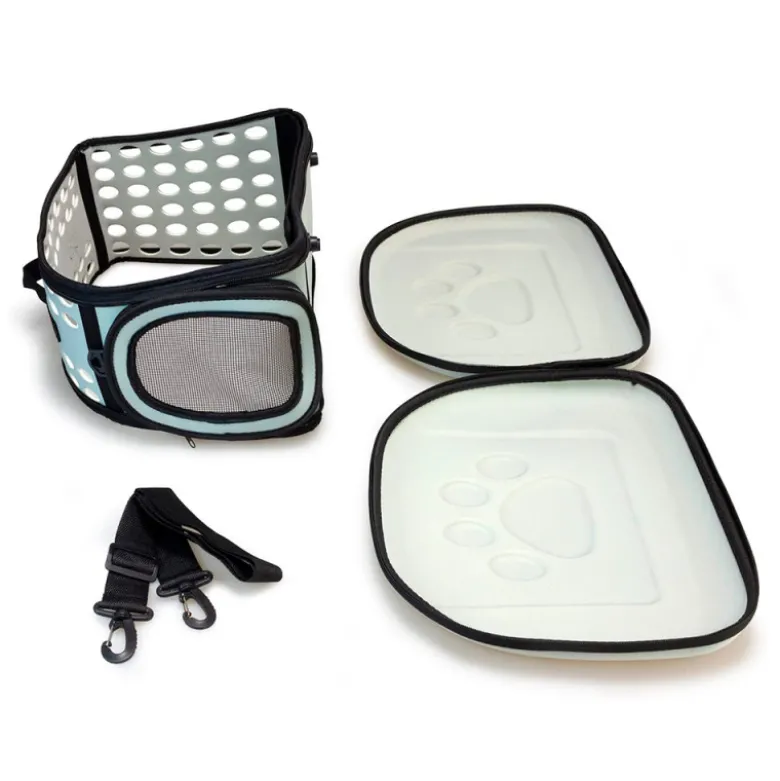 Transportín Plegable Gris Neopreno para Pequeñas Mascotas