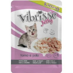 Vibrisse Comida Húmeda Atún y Pollo en Gelatina para Gatitos