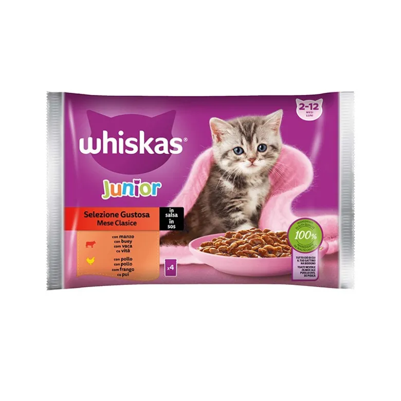 Whiskas Junior Selección Clásica Salsa para Gatos 4x85g