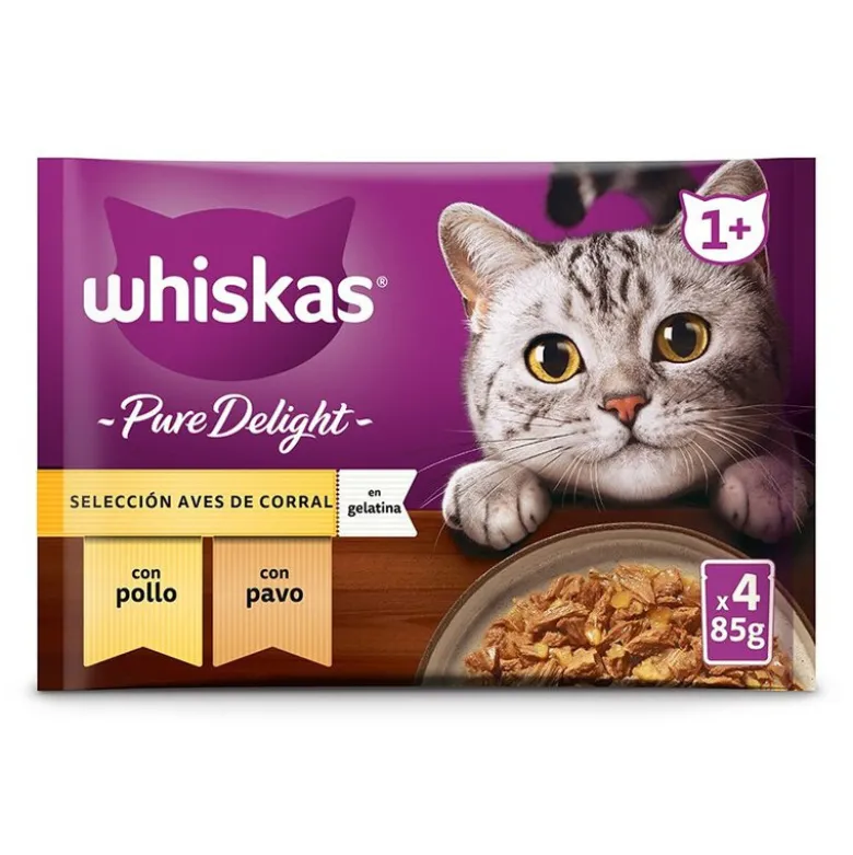 Whiskas Pure Delight Selección de Aves para Gatos 4x85g