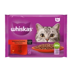 Whiskas 1+ Selección Carne en Salsa para Gatos 4x85g