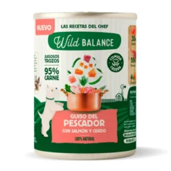Wild Balance Cocinado al vapor Guiso del Pescador Salmón y Cerdo para Perros