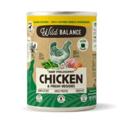 Wild Balance Menú Completo Cocinado al vapor Pollo para Perros
