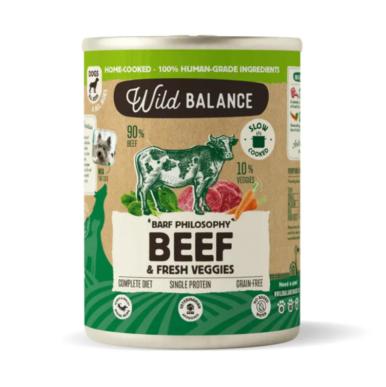 Wild Balance Menú Completo Cocinado al vapor Ternera para Perros