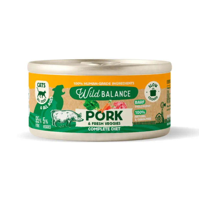 Wild Balance Menú Completo Cocinado al vapor Cerdo para Gatos