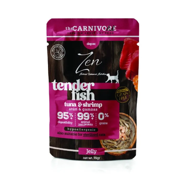 Zen Tender Fish Atún y Gambas en Gelatina 70g